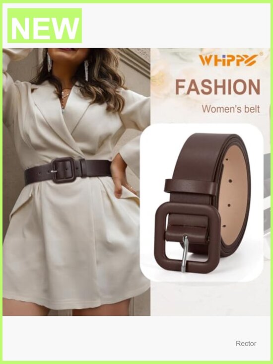 Square Buckle Faux Leather Belt for Women - Adjustable Waist Belt main image 5